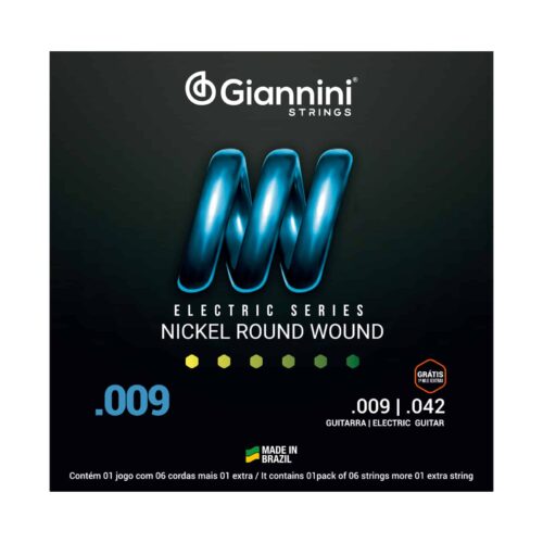 Encordoamento para Guitarra Giannini Nickel Round Wound GEEGST9 (.009 – .042)